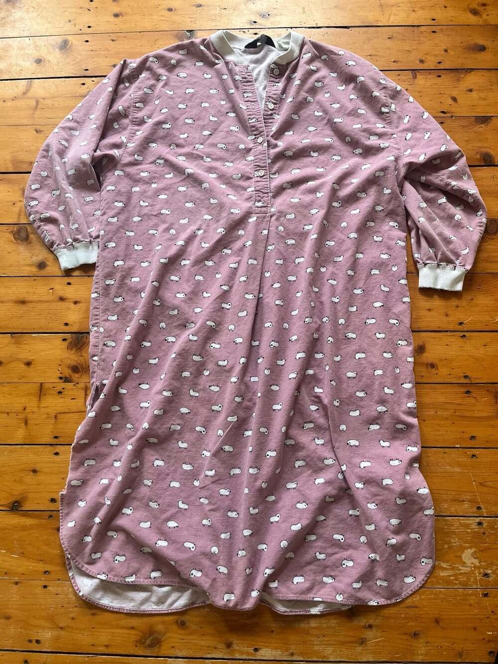 Woolrich USA Made 100% Cotton Sheep Flannel Nightgown Size XL Pink House Dress